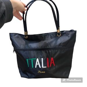Italia Siena womens medium/large black shoulder tote bag